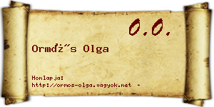 Ormós Olga névjegykártya