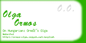 olga ormos business card